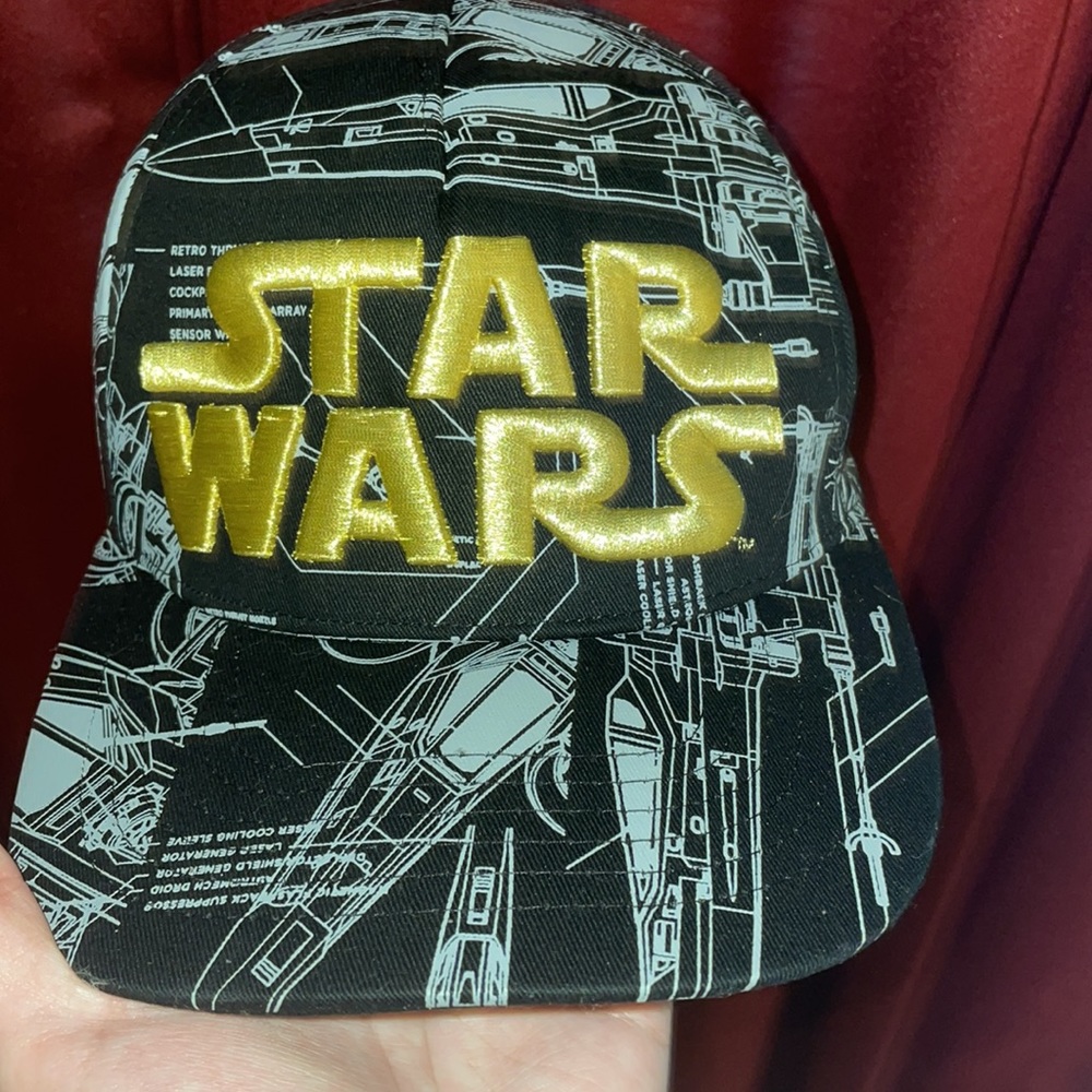 Star Wars X-Wing Blueprint Hat Cap Embroidered Logo Snapback ThinkGeek